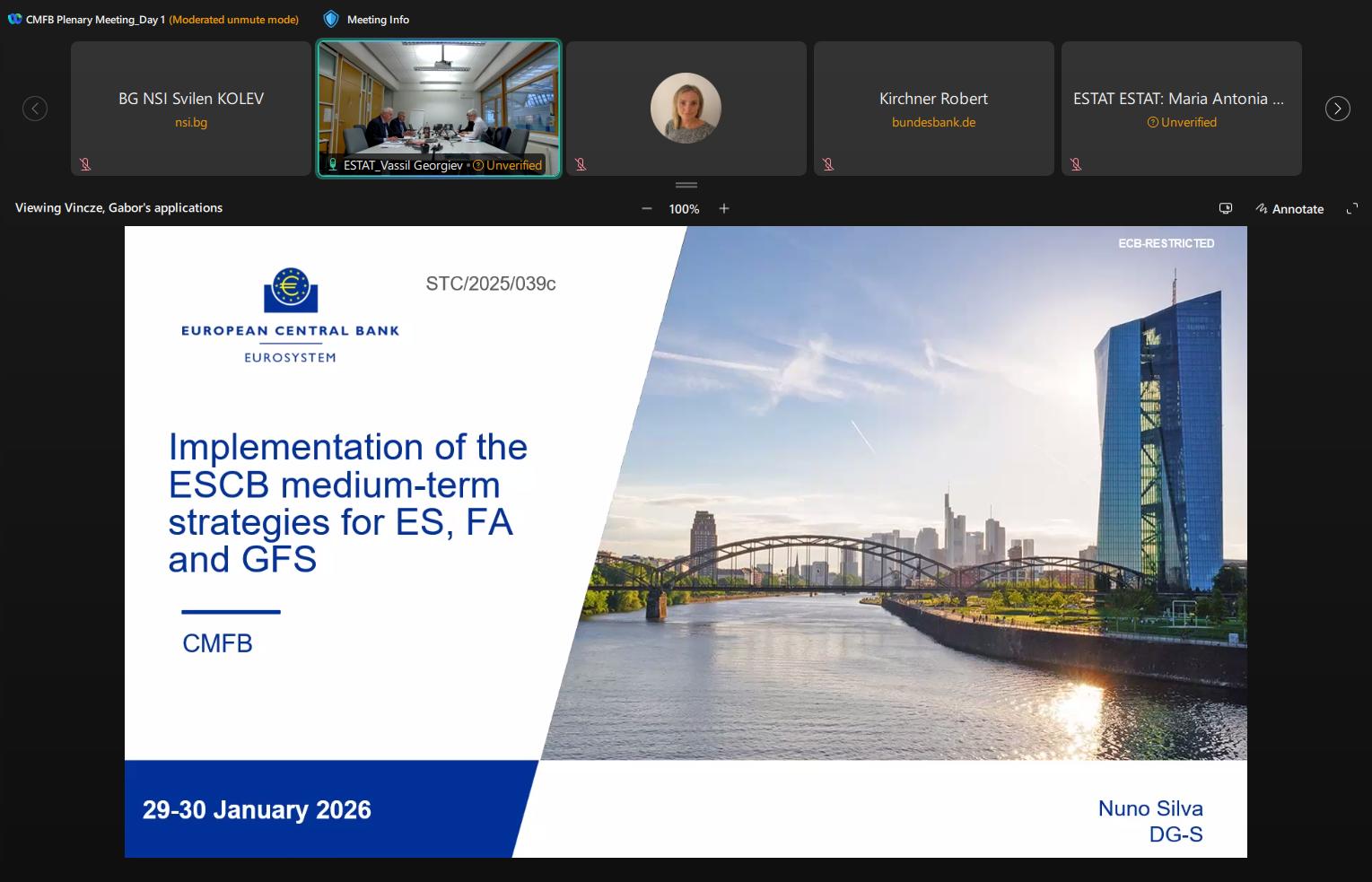 The Deputy President of the NSI participated in the 72nd plenary meeting of the Committee on Monetary, Financial and Balance of Payments Statistics