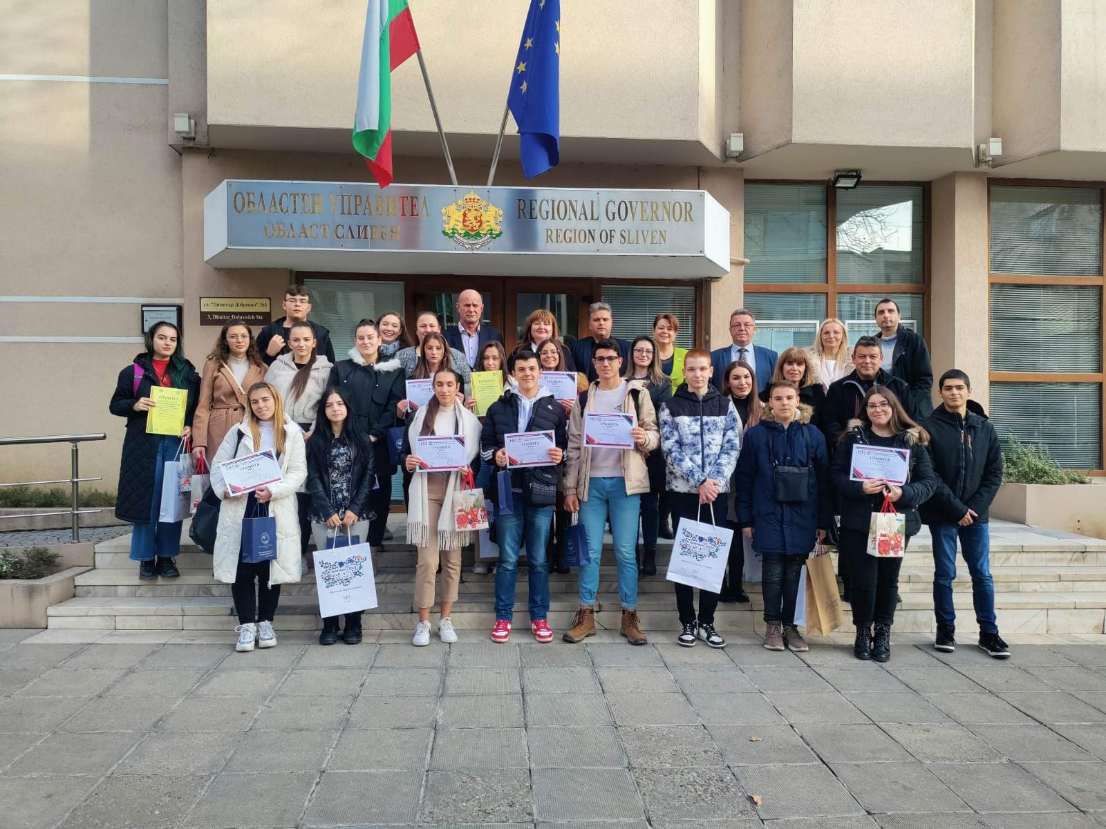 Assoc. Prof. Mihail Konchev, PhD - Deputy President of NSI presented diplomas to students from Professional High School of Economics - Sliven