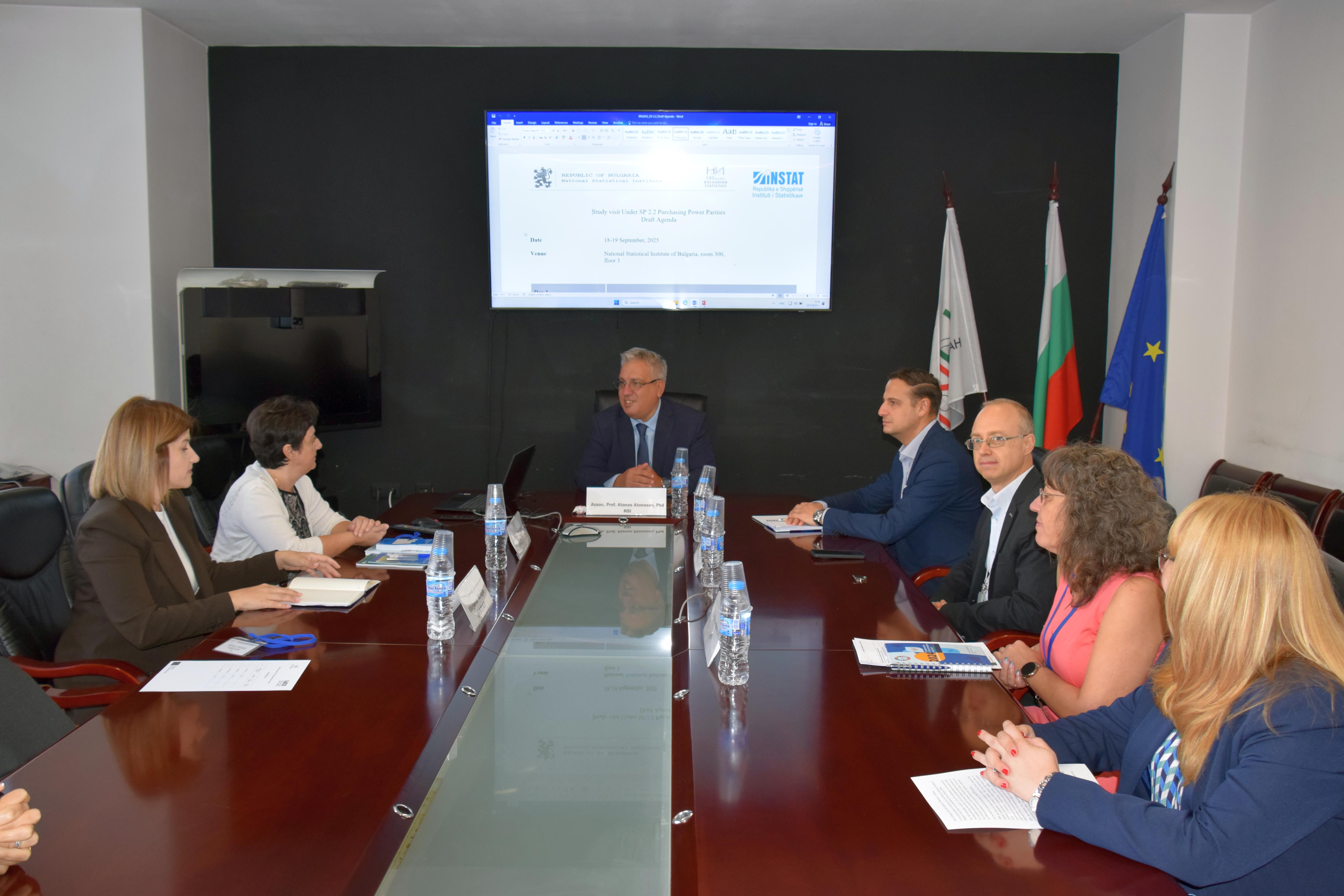 Representatives from the Institute of Statistics of Albania on a Study Visit at NSI