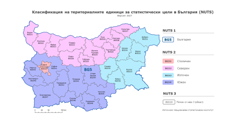 Влиза в сила новата версия на Класификацията на териториалните единици за статистически цели (NUTS 2027)